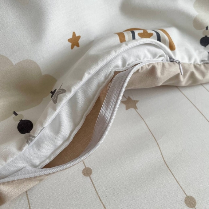 Set lenjerie de schimb pentru patut bebe 3 piese Norisori bej (5)